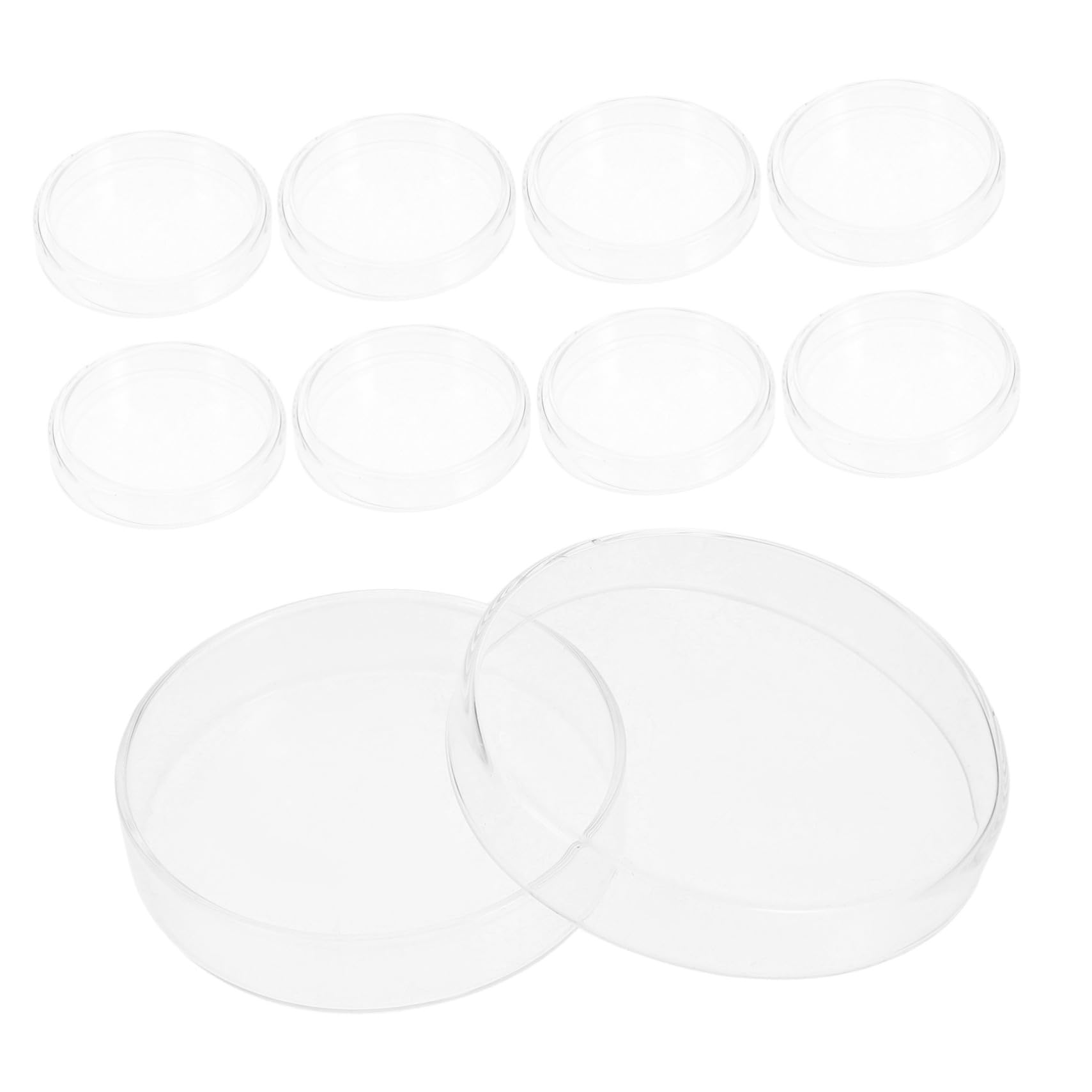 PRETYZOOM 10piezas Placas de Petri de Vidrio Científicas Placas de Laboratorio para Cultivo de Células Experimentos Escolares y Uso de Agar