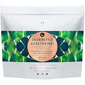 L. Organic Cotton & Chlorine-Free Pads, Regular Absorbency with Ultra Thin Design, 42 Count (2 Pack)
