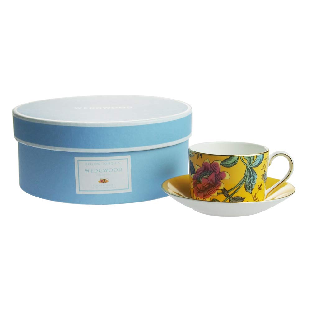 ウェッジウッド(Wedgwood) ワンダーラスト イエロー トンキン ティーカップソーサー [並行輸入品]