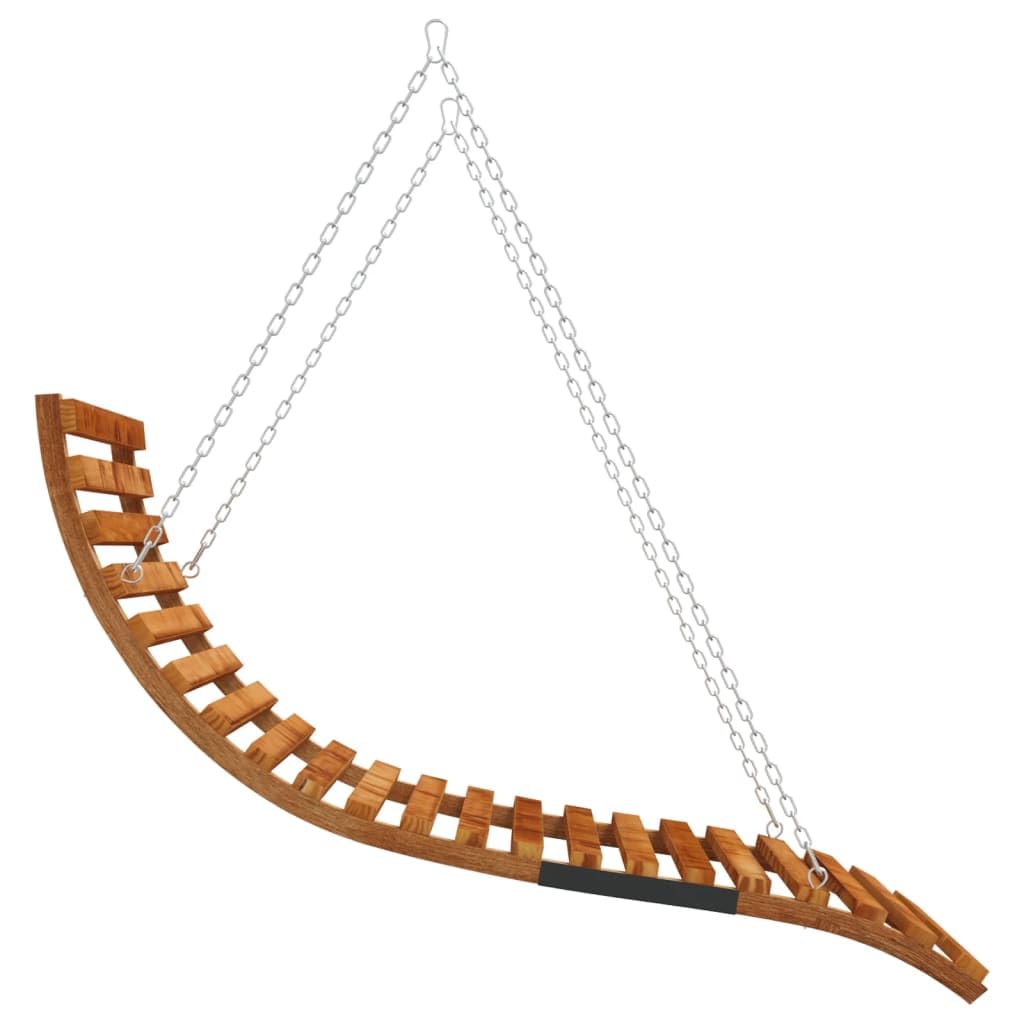 vidaXL Bugholz Bett-Schaukel Teak-Finish Massivholz Hängeschaukel Gartenliege Bett Sonnenliege Gartenschaukel Gartenmöbel 115x147x46cm