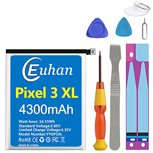 Google Pixel 3XL Battery, [Upgraded] Euhan 4300mAh Li-Polymer Replacement Battery for HTC Google Pixel 3 XL G013C with Repair Tool Kit [24 Month Service]