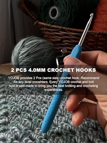 Image of 2Pcs 4.0mm Crochet Hooks, Ergonomic Crochet Hook for Arthritis and Beginners, Extra Long, Smooth, Comfortable (Size G / 4.0mm)