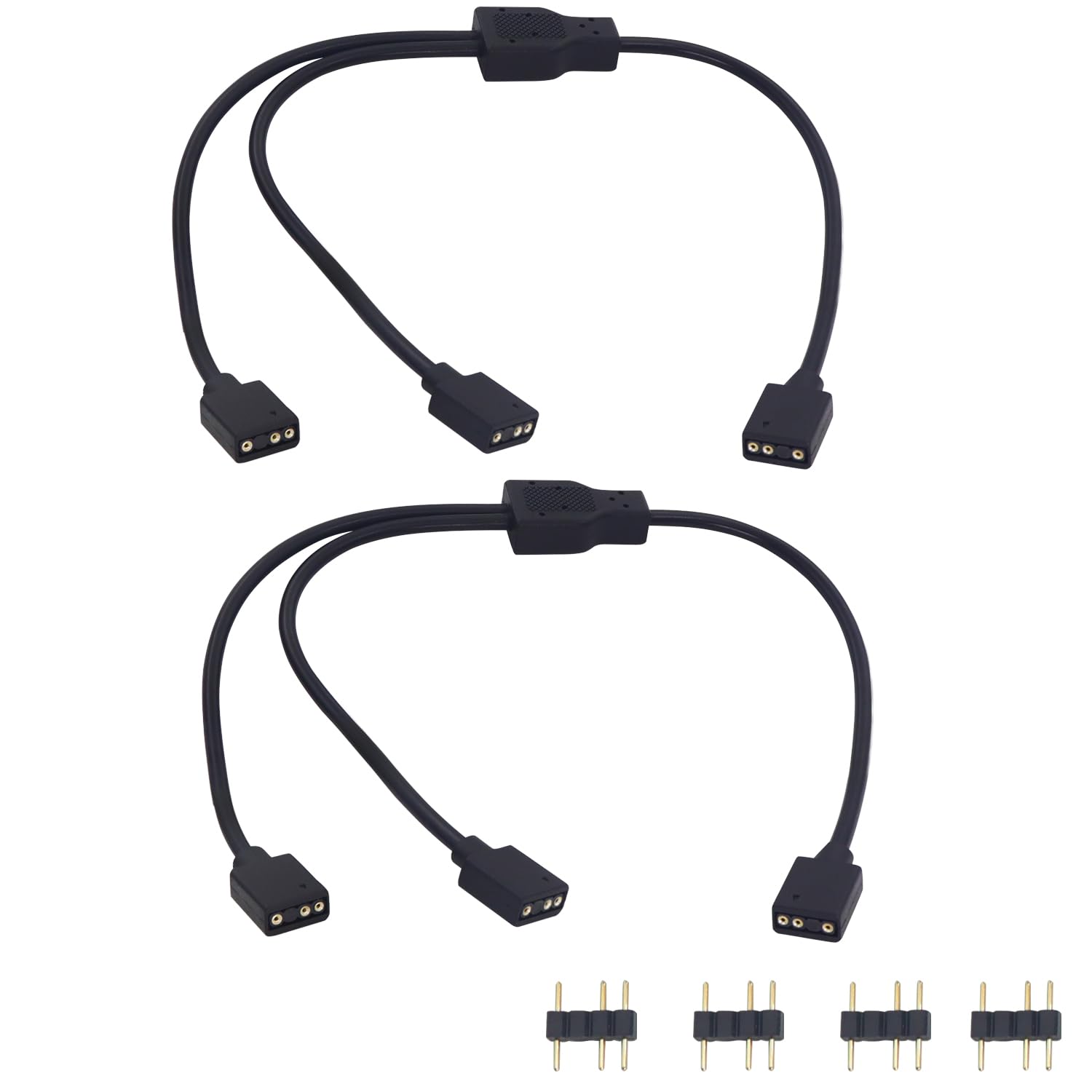 LANMINGLEL ARGB Splitter Kabel, 5V 1 Buchse auf 2 Buchse 3 Pin Verlängerungskabel, ARGB Verlängerung kabel, für Computer PC ARGB Fans und andere ARGB LED Series (1 zu 2)
