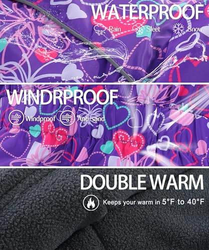 Hiheart Boys Girls One Piece Snowsuit Waterproof Ski Snowboard Coverall3