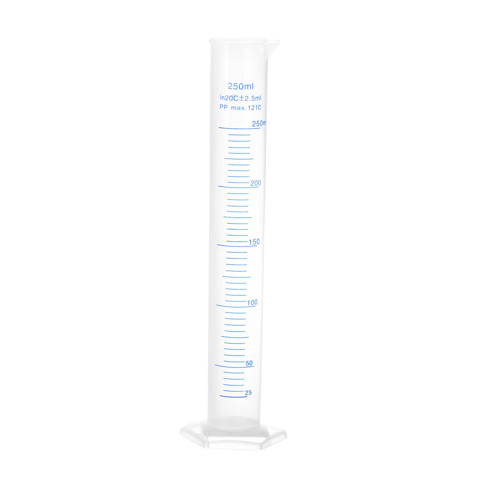 Éprouvette graduée Transparente, Éprouvette graduée en Plastique 25 ml-500 ML(250ml)
