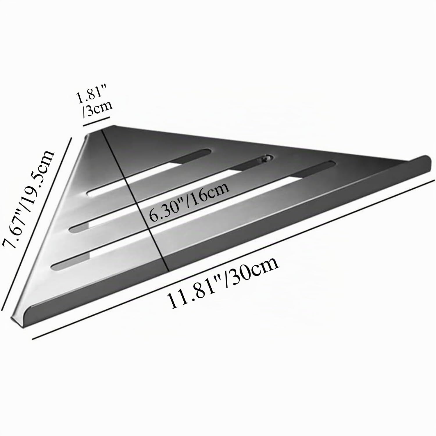 2Piezas Plata Sin Taladrar Esquina Estantería SUS304 Acero Inoxidable Estante Ducha Autoadhesivo Montado en la Pared Organizador Ducha,para Cocina Baño