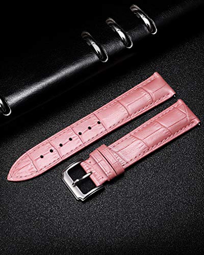 BINLUN Leather Watch Strap Replacement Quick Release Crocodile Leather Watch Bands for Men Women with 10 Colors (10mm, 12mm, 13mm, 14mm, 15mm, 16mm, 17mm, 18mm, 19mm, 20mm, 21mm, 22mm, 23mm, 24mm) - Image 6