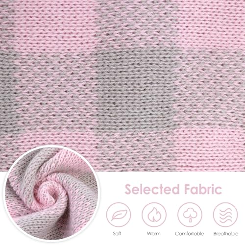 Image of Dog Sweater Dress Plaid Knitwear for Small Medium Dogs Warm Puppy Pet Turtleneck Stretch Pullover Cute Fall Winter Vest Clothes with Leash Hole for Christmas (Grey, M)