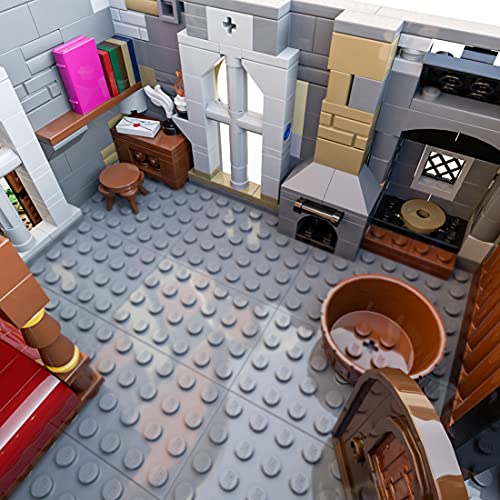 Tosbes Europäisches Schloss Architektur Bausteine, Mittelalterliche Haus Gebäude Modell Bausatz, MOC-68151, Modular… – Bild 7