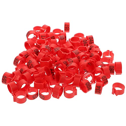 iplusmile Numbered Pigeon Foot Rings 100 Pcs Plastic Bird Leg Bands for Poultry Chickens Ducks Hens Identification Clip Rings