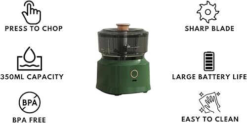 Miniatura 6 de Mini procesador eléctrico de alimentos, Mini licuadora de alimentos, Procesador de alimentos recargable USB, Mezclador de alimentos para bebés