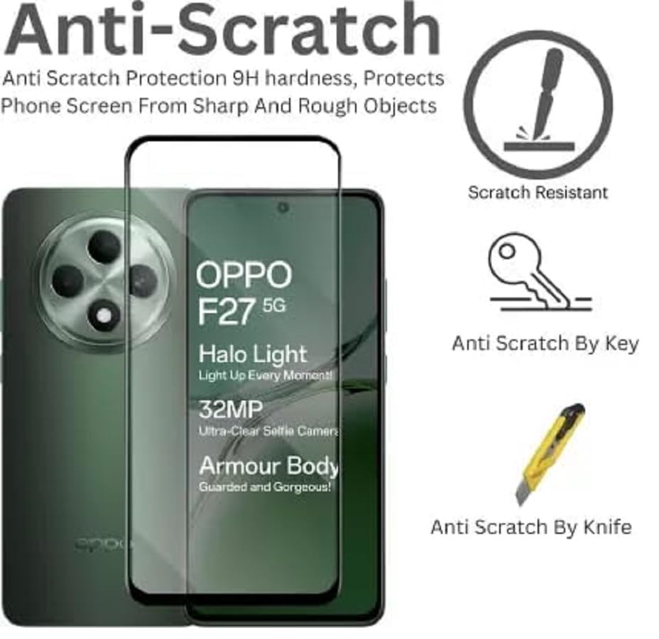 Image of 100FIT Tempered Glass For Oppo F27 5G With Full Glue Edge-to-Edge Protector And Easy Installation Kit