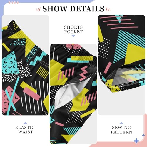 Pajamas Pants Soft Retro 80s 90s Geometric Long Sleep Pjs Lounge Pajama Bottoms Elastic Waist with Pockets4