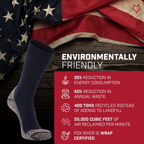 Image of Fox River Bilbao Merino Wool Crew Socks Medium Weight Warm Thermal Socks for Men with Fully Cushioned Sole