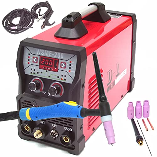 Dispositivo de soldadura TIG AC/DC 200 pulsos, función de pulsación TIG inverter, soldadora inversora totalmente digital, encendido RF, función de pulso, MMA, WIG AC/DC, IGBT, seno de onda AC y