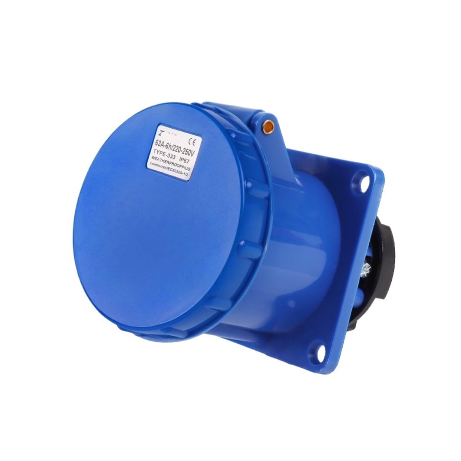 ZQ-333 - Enchufe de aviación 3 x 63 A, impermeable, IP67, enchufe industrial oculto trifásico de cuatro cables