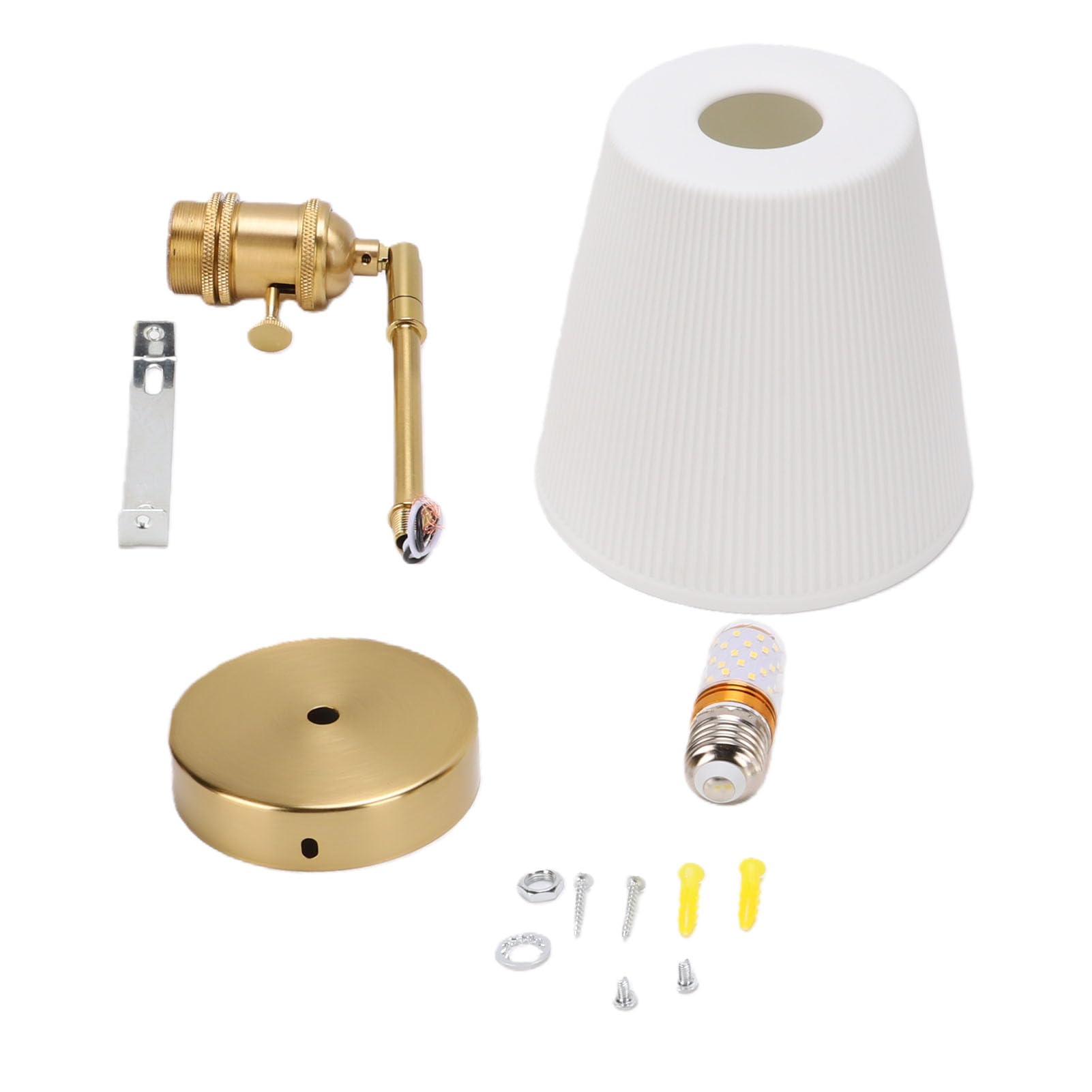 Lampada da Parete Moderna in Ottone Dorato con Paralume in Ceramica 5,7x5,1 Pollici per Bagno, Camera da Letto, Soggiorno, per Proprietari di Casa