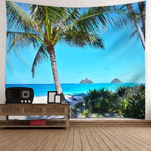 Tapisserie paysage mer cocotiers RDSGYZ 210x140cm pour décoration murale