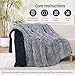 Wemore Shaggy Long Fur Faux Fur Weighted Blanket, Cozy and Plush Sherpa Long Hair Blanket for Adult 20lbs, Fluffy Fuzzy Sherpa Reverse Heavy Blanket for Bed, Couch, Backprint Navy Blue, 60 x 80 Inches