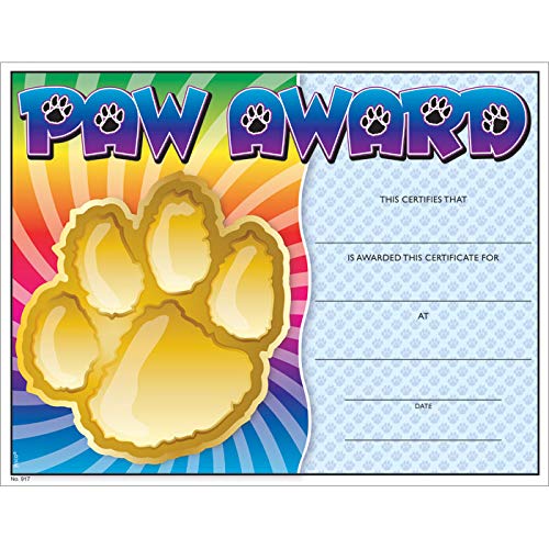 Buy Jones School Supply Set of 500 Paw Award Certificates Colorful