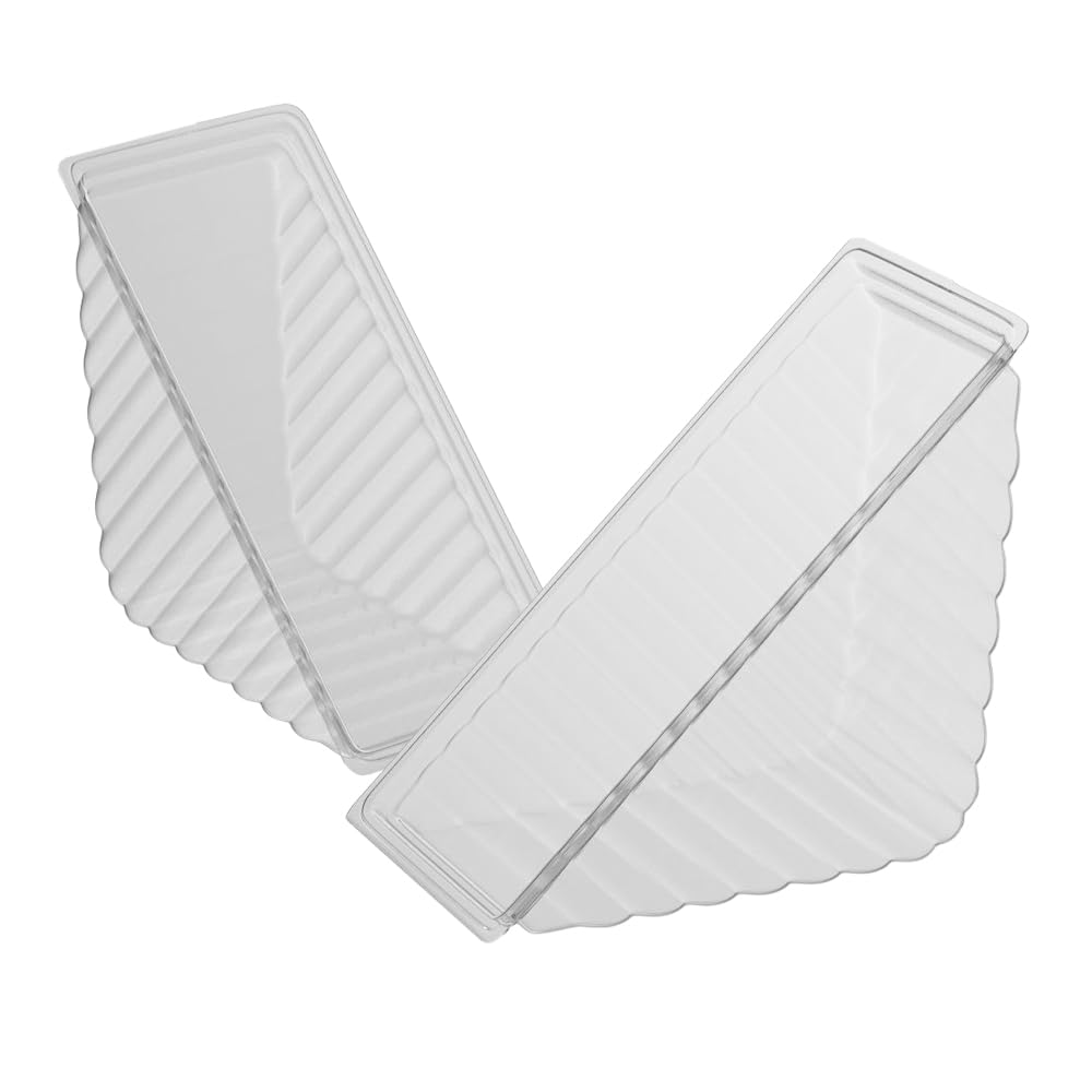 Tezraftaar Clear Tezraftaar® Plastic Sandwich Wedges 11Cm X 11Cm X 6Cm Disposable Triangle Without Lid Deep Fill Sandwich Boxes For Picnic Catering Lunch Parties (500)