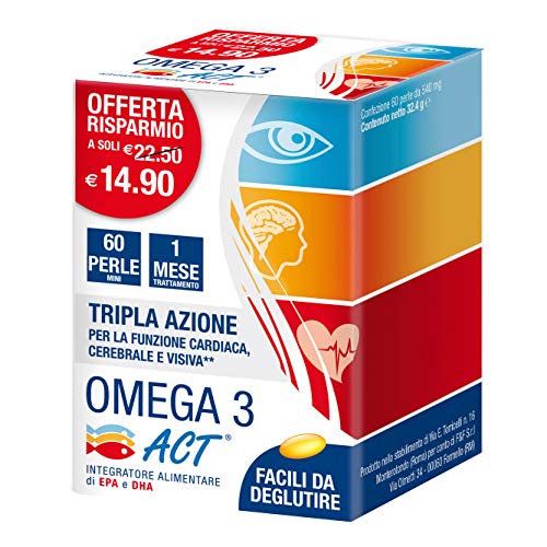 CONTENUTI MEDI PER DOSE GIORNALIERA % VNR* (2 mini-perle) Omega 3 (Olio di PESCE) 1060 mg pari a EPA 349,8 mg pari a DHA 233,2 mg Vitamina E 20 mg 166,6% *VR= Valori Nutritivi di Riferimento Reg. 1169/2011