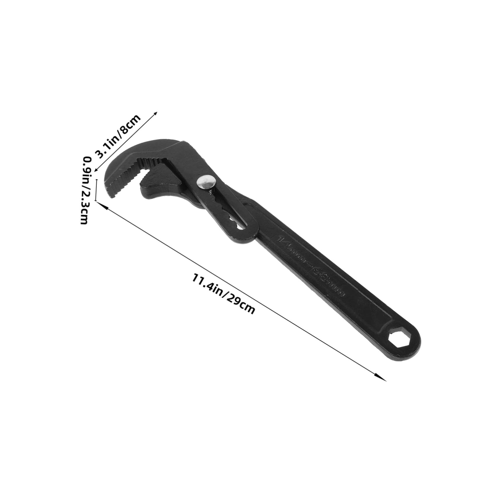 Llave Ajustable Multifuncional Negra de Acero Cromo-vanadio Fácil de Usar y Transportar Gran Apertura para Fontanería y Tuberías Automotrices