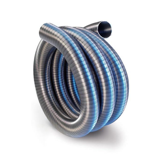 Single Skin Stainless Steel Flexible Chimney Flue Liner 316 Grade Pipe Hose Tube (100mm/4m)