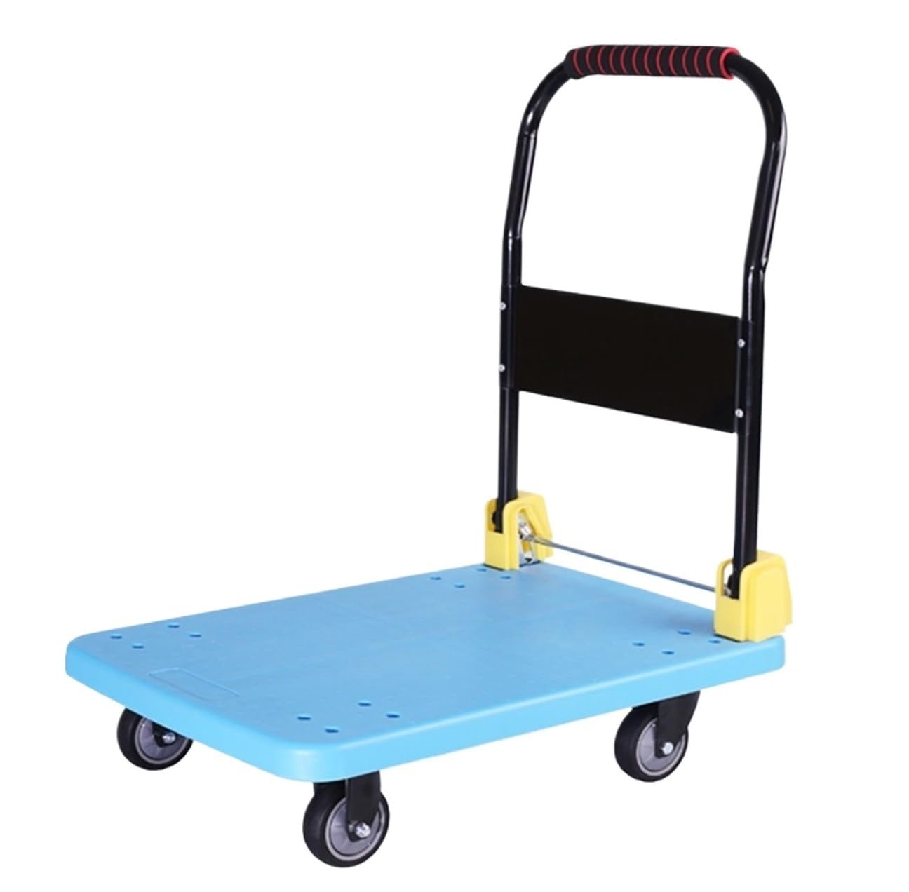 Hand Truck Folding Hand Truck Platform Flatbed Cart Push For Loading And Storage Platform Trolley(Blue)
