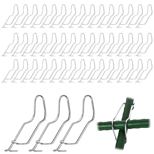 Riisoyu 50 Stück Tonkinklammern Pflanzenspalier Verbindungsschnallen Pflanzenkäfig Verbinder Pflanzenverbindungsschnallen für Garten zum Bambusgitter Rankgerüst Selber Bauen Optimale Rankhilfe(11mm)