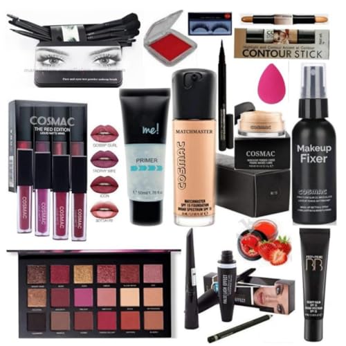 Professional makeup kit for women and girls. Bridal makeup Set [For all skin tone] [Pack of 17] Beautiful Combo Sets [Complete makeup Set]