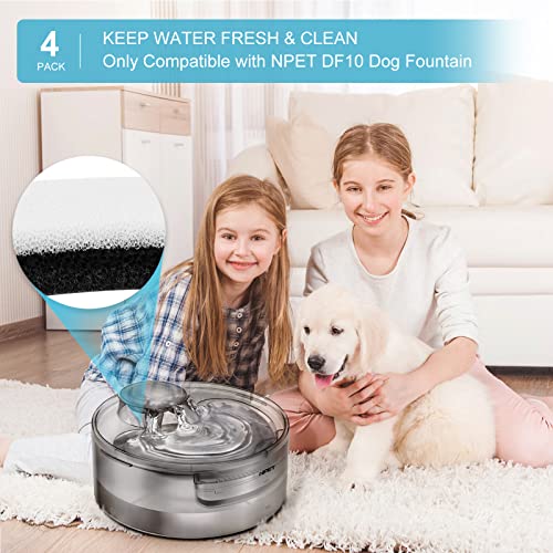 NPET DF10 Dog Water Fountain, 170oz/1.3Gallon/5L Large Automatic Pet Water Dispenser Cat Water Fountain with Cleaning Kit, Replacement Filter for Cat, Dogs, Multiple Pets (replacement filters) NPET DF10 Dog Water Fountain, 170oz/1.3Gallon/5L Large Automatic Pet Water Dispenser Cat Water Fountain with Cleaning Kit, Replacement Filter for Cat, Dogs, Multiple Pets (replacement filters)