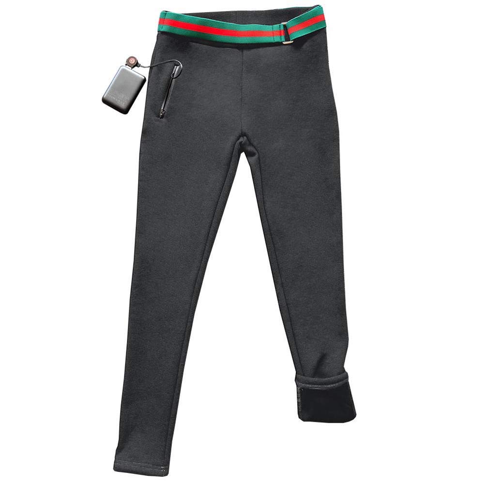 LANGWEI Donne Riscaldati Pantaloni, USB Ricaricabile Compressione Leggings Elastico Casuale Caldo Strato Base Athletic Elettrici Termici Pantaloni Yoga Pantaloni Riscaldamento
