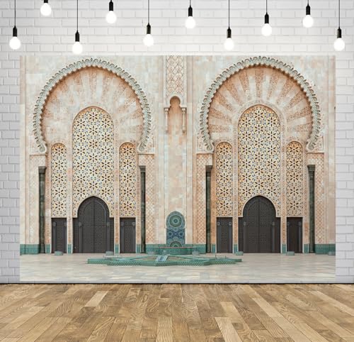 Loccor 10x6.5ft Fabric Morocco Palace Door Backdrop