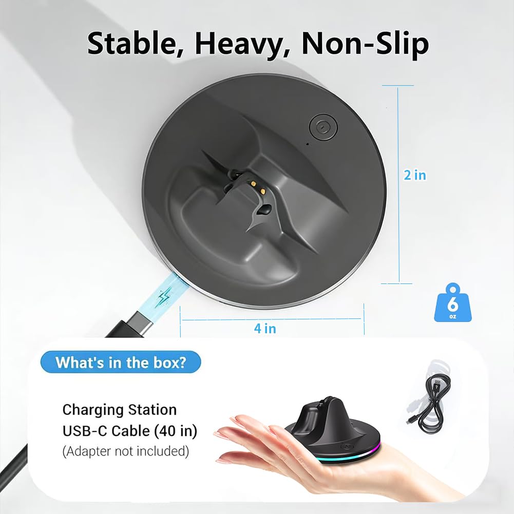 Supporto di ricarica compatibile per occhiali Ray-Ban Meta Smart, Portatile per Wayfarer, compatibile con Wayfarer, Skyler, Headliner con indicatore LED e cavo di ricarica USB-C (Nero-RGB)