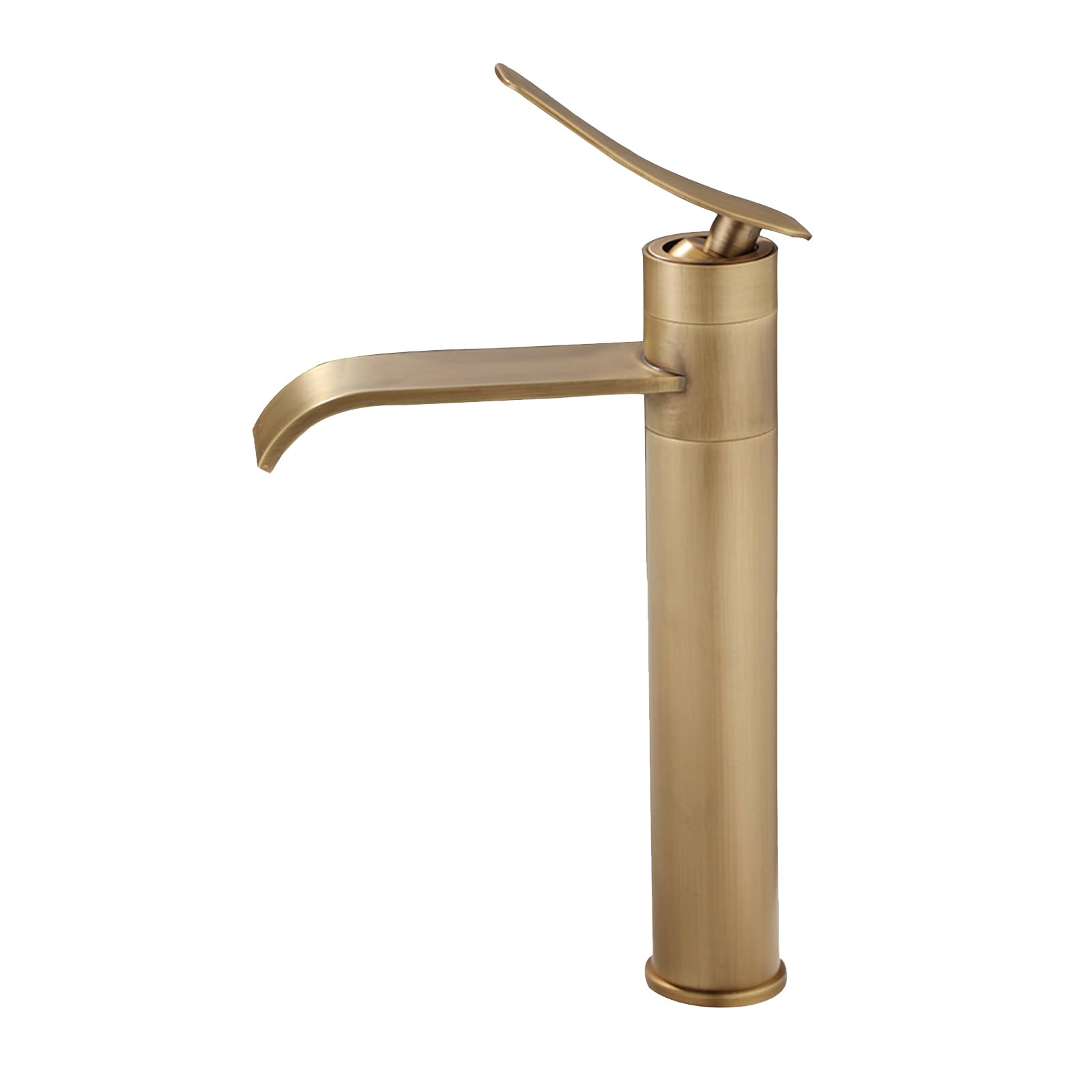 HCFYAUIS Waterfall Basin Tap Antique Single Handle 360° Rotation Tall Taps for Countertop Basin Antique Brass Tap