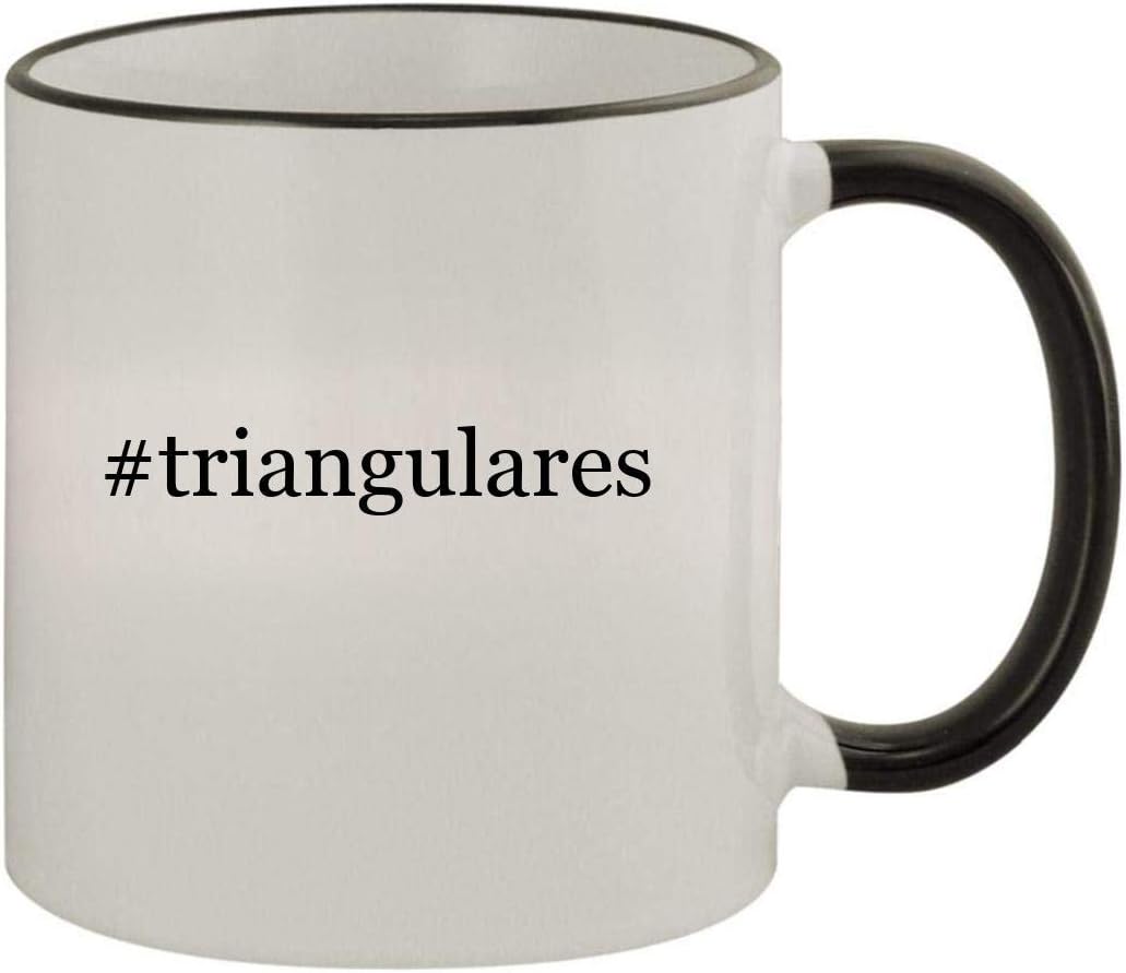#triangulares - 11oz Ceramic Colored Rim & Handle Coffee Mug, Black