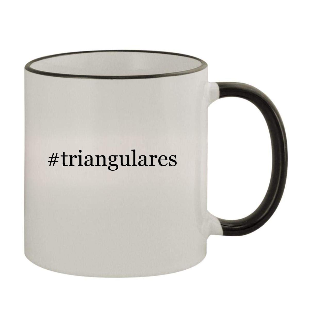 #triangulares - 11oz Ceramic Colored Rim & Handle Coffee Mug, Black