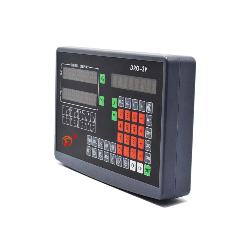 TOAUTO Digital Readout DRO, 2 Axis LCD Display 1um Glass Linear Scale Meter for CNC Milling Lathe EDM Machine