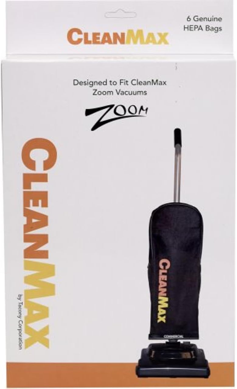 Clean Max Vacuum Cleaner Bags 6 Pack (#CMZM-H6), Fits ZM-200, ZM-400, ZM-600