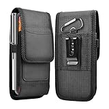 Tznzxm Flip Phone Case for Alcatel TCL A3 Holster, Belt Case Holster Cover with Clip Carrying Pouch Holder Sleeve for Tracfone Alcatel TCL A3 A509DL with A Thin Case On - Built in Card Slot Black