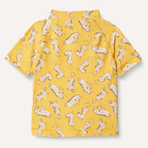 Image of Amazon Essentials Girls and Toddlers' Short Sleeve Slim Fit High-Neck Rashguard T-Shirt