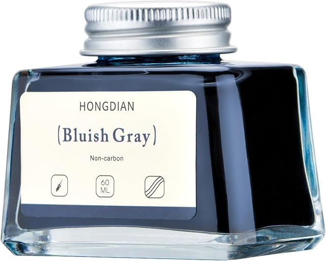 Image of HONGDIAN, Ink Bottle - Non Carbon | Bluish Gray | 60ml Premium Writing Ink.