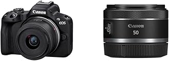 Canon EOS R50 + RF-S 18-45mm & 55-210mm Lenses + RF 50mm STM - Compact & Lightweight for EOS R-Series