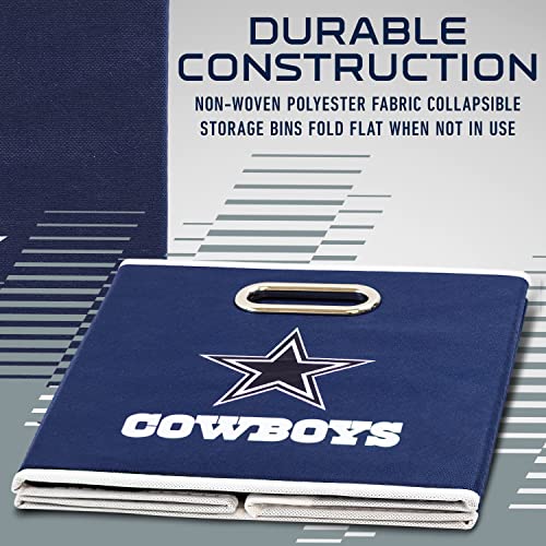 Image of Franklin Sports NFL Dallas Cowboys Fabric Storage Cubes - Made to Fit Storage Bin Organizers (11x10.5x10.5)