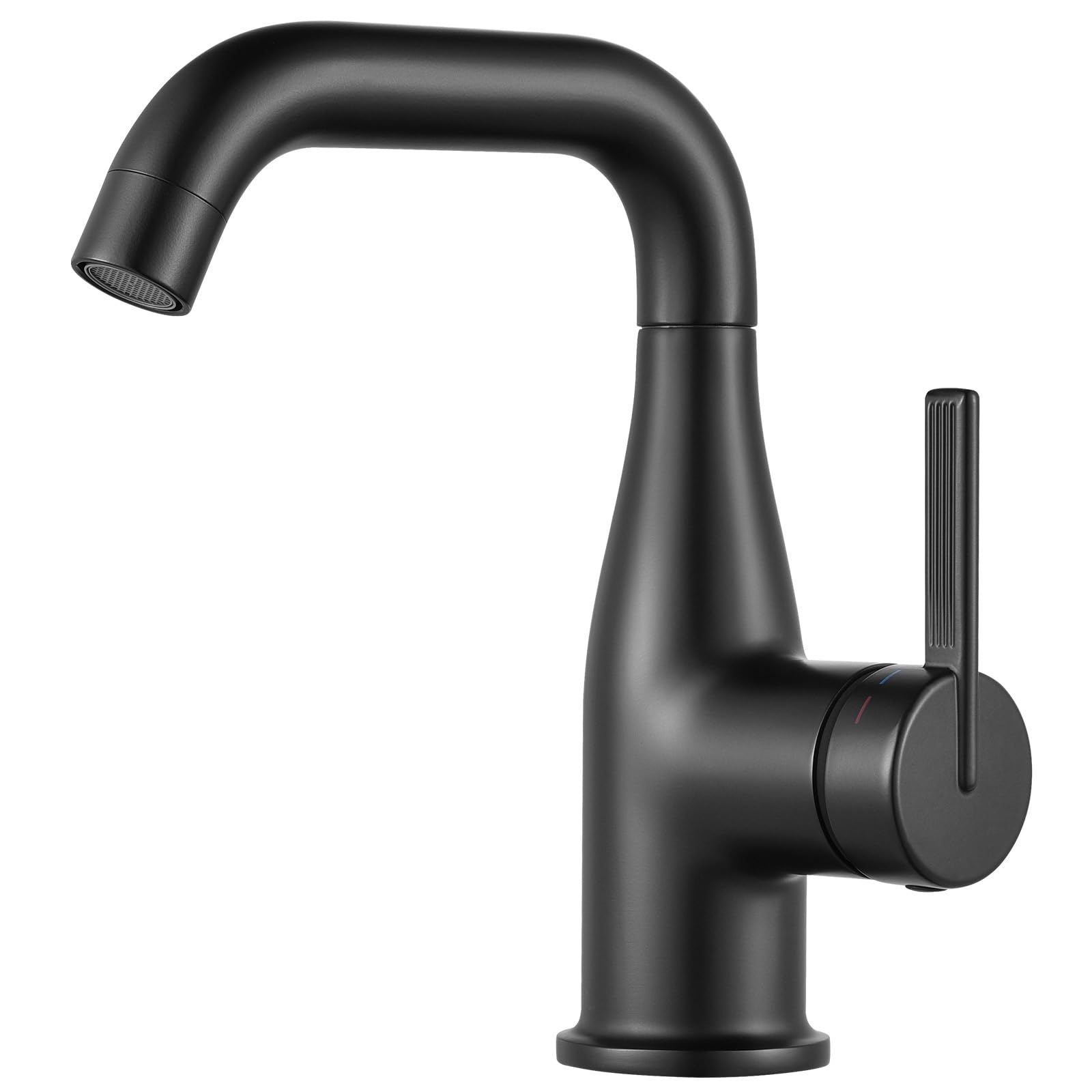 CECIPA Grifo lavabo función arranque frío para lavabos sobre encimera Negro