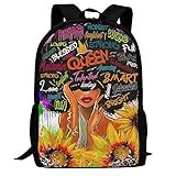 Waykales African Black Art Girl Travel Backpack School Laptop Bag for Women Girls College Students Work 17' Hiking