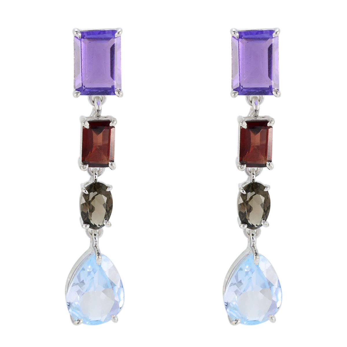 Boucle d'oreille en argent sterling 925 multi pour femmes RIYO