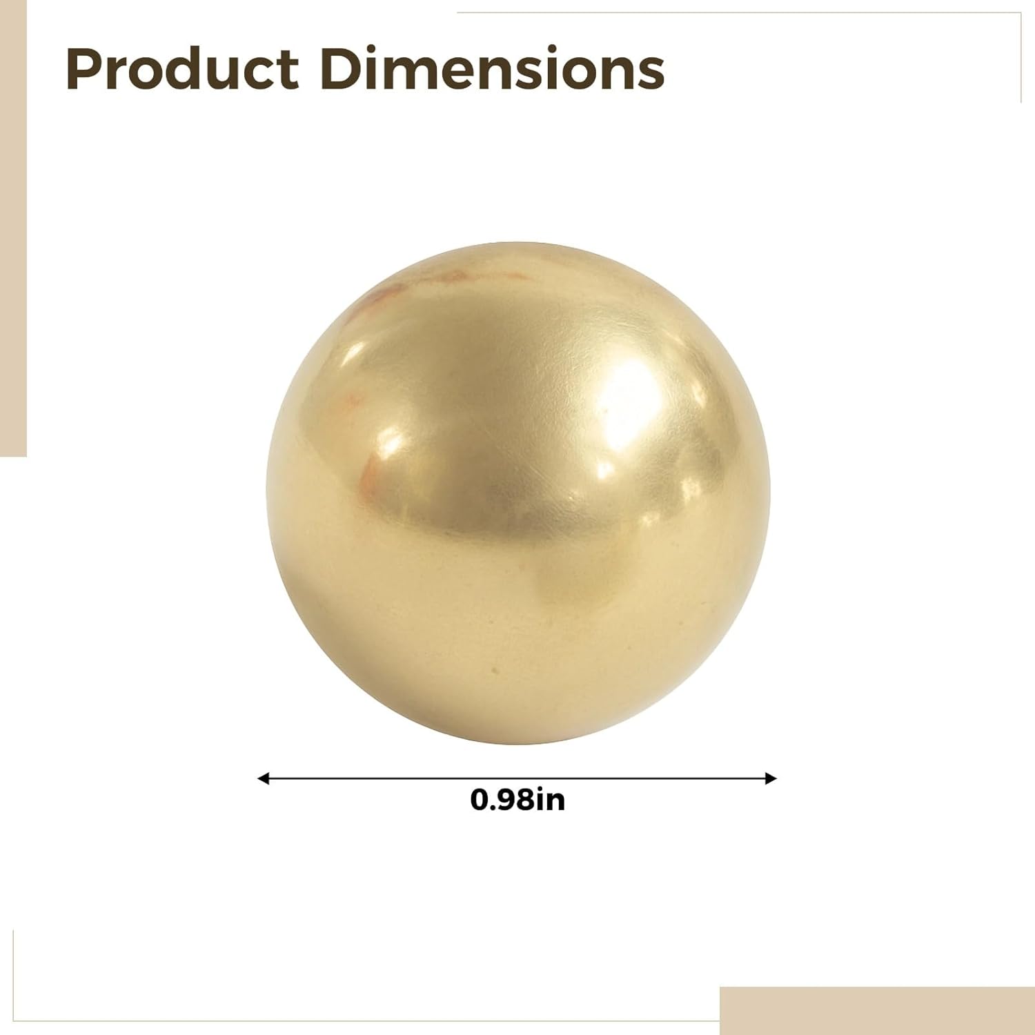 Brass Balls 1 in, 1 Lb Solid Spheres, Precision H62 Brass Balls, Conductivity, Industrial and DIY Applications