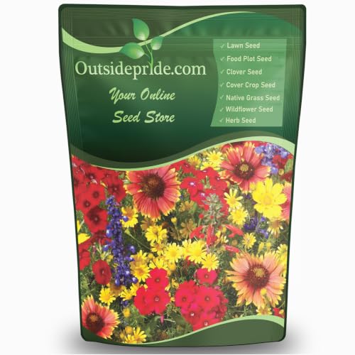 Outsidepride Texas & Oklahoma Wildflower Seed Mix - 1 lb. Drought-Tolerant, Blend of Annual & Perennial Flower Seeds for Vibrant, Pollinator-Friendly Gardens, Thrives in Full Sun & Well-Drained Soil